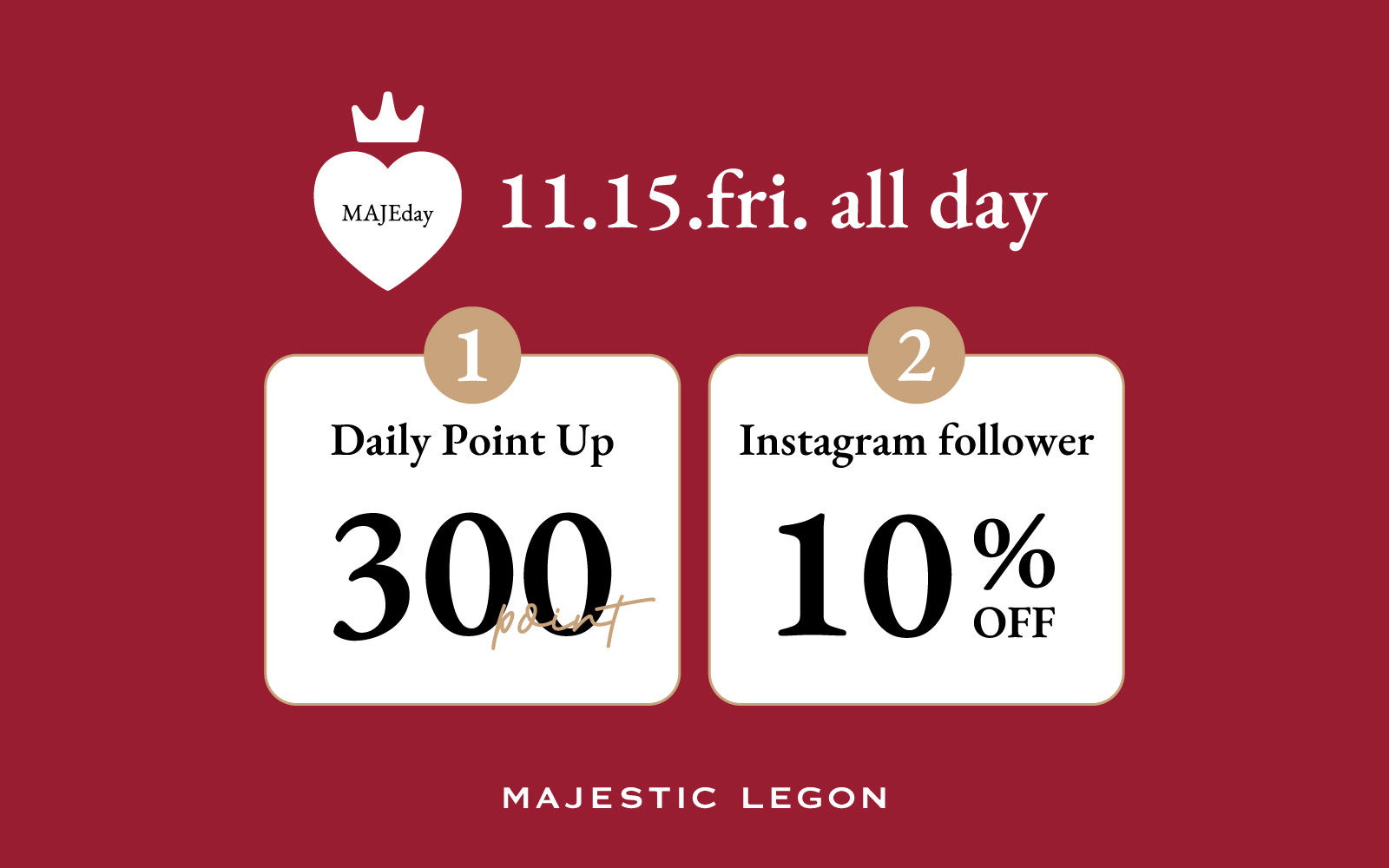 本日はMAJEday🍓300pt＆10%OFF♡